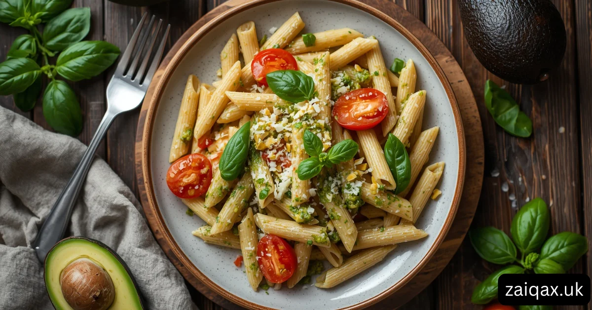 Whole Wheat Penne with Avocado Pesto